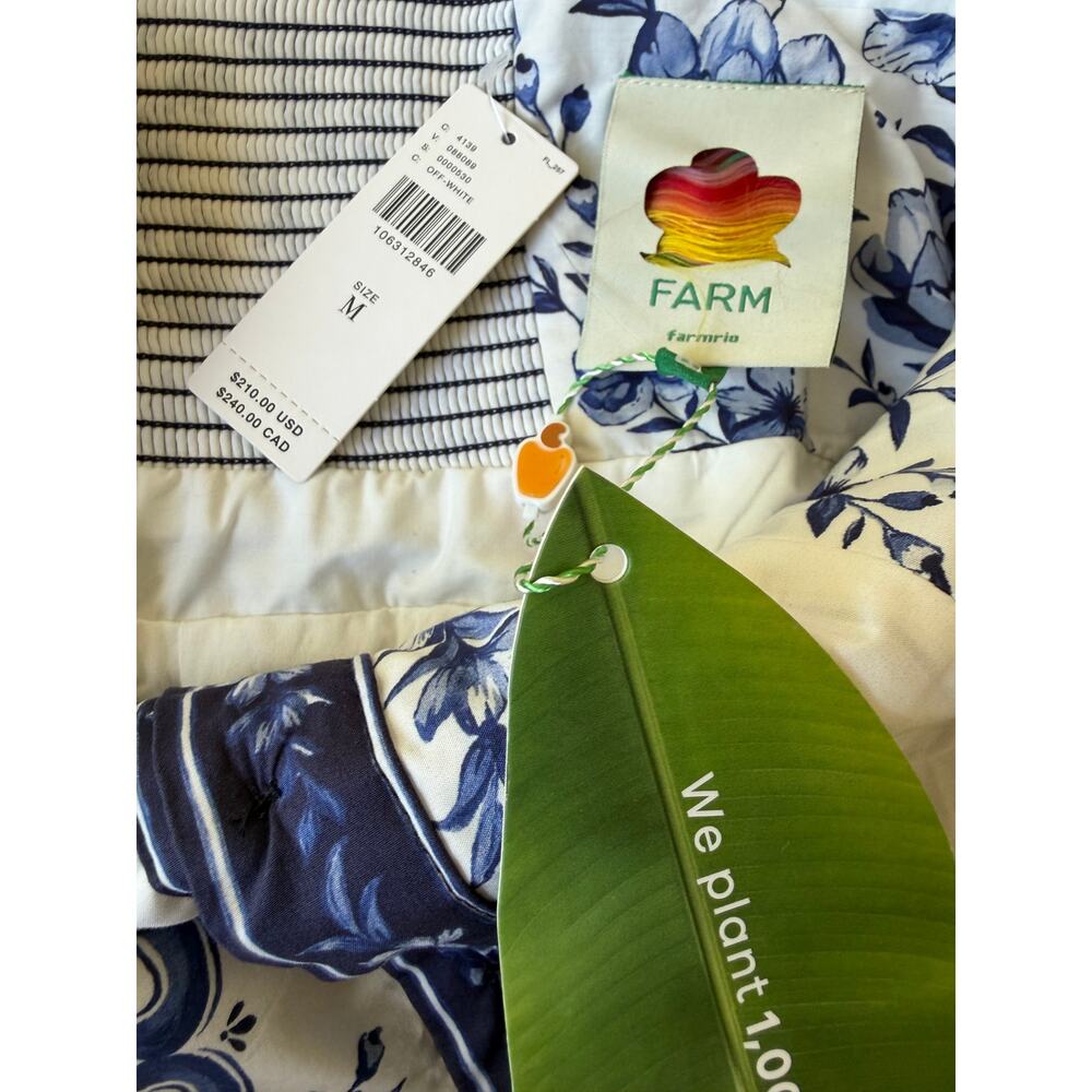 Farm Rio NEW Porcelain Garden Mini Dress, Medium - Picture 12 of 15